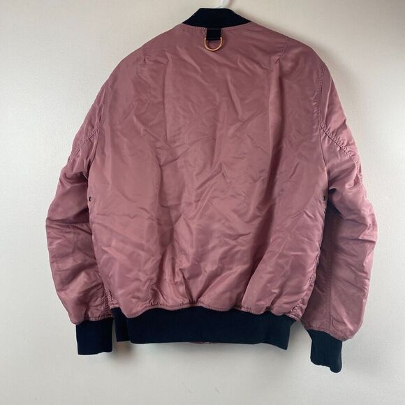 Stereo Vinyls Military Inspired Bomber Jacket Parka Pink Pockets Utility Size M - Picture 6 of 16